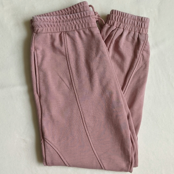 7FAM Jogger Lounge High-Rise Drawstring Pockets Elastic Cuffs Dusty Pink M NWT - Picture 2 of 14